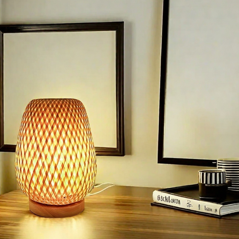 Bambuko stalo lemputė — Japonijos zen atmosfera, Naujasis Kinijos stilius, EU CE sertifikatas