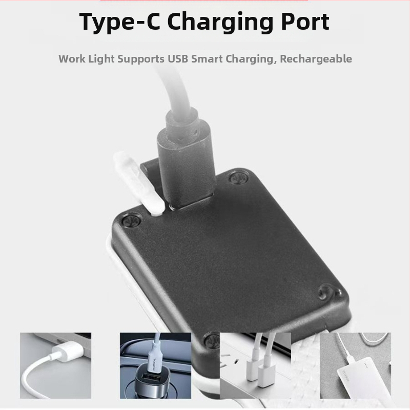 Външна преносима COB светлина за бягане, Type-C зареждане, LED, 5V, 1W, бутонен превключвател