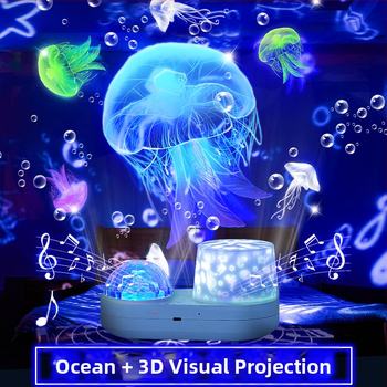 Νυχτερινό φως με Bluetooth ηχείο, προβολή αστεριών και εφέ κυματισμού νερού
