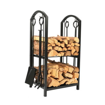 Euroopa stiilis kalts rauast pliidi tööriistade komplekt seinale kinnitatava malekohaga – neljaosaline komplekt, pastoraalne stiil, koduseks kasutamiseks