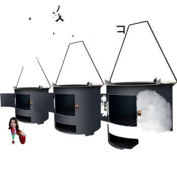 Dzelzs ogļu krāsns ar apaļu dizainu ārējai lietošanai – Daudzfunkcionāla gatavošana tējas vārīšanai, rīsu vārīšanai un grilēšanai