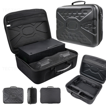 Xbox Series X кутия за съхранение на игрова конзола; PU кожа + EVA + фланел; Горещо пресован шев; Съвместими модели: XSS XSX; Тегло: 600 g; Произход: Shenzhen