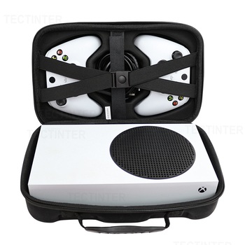 Xbox Series X кутия за съхранение на игрова конзола; PU кожа + EVA + фланел; Горещо пресован шев; Съвместими модели: XSS XSX; Тегло: 600 g; Произход: Shenzhen