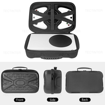 Xbox Series X кутия за съхранение на игрова конзола; PU кожа + EVA + фланел; Горещо пресован шев; Съвместими модели: XSS XSX; Тегло: 600 g; Произход: Shenzhen