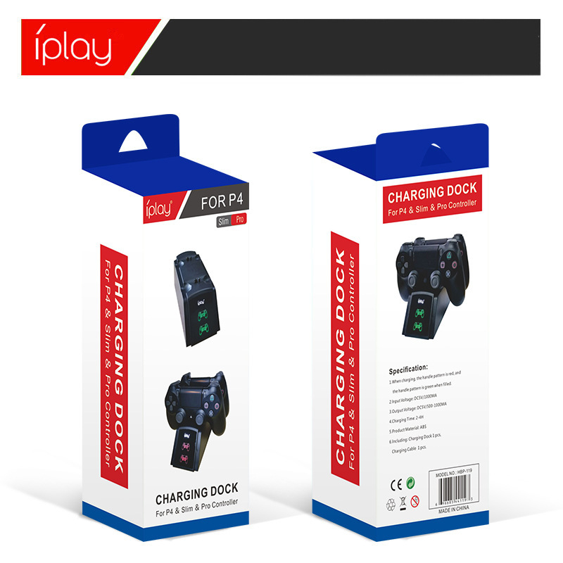 iplay HBP-119 Punjac za PS4 kontroler s USB Micro sučeljem i rotirajućim LED indikatorom, ABS kućište