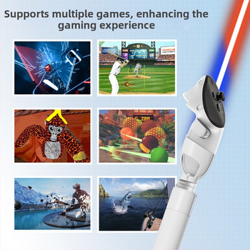 Ράβδος επέκτασης χειριστηρίου Lightsaber για τα Meta Quest 3 VR γυαλιά – αξεσουάρ για παιχνίδι γκολφ, ABS + σιλικόνη