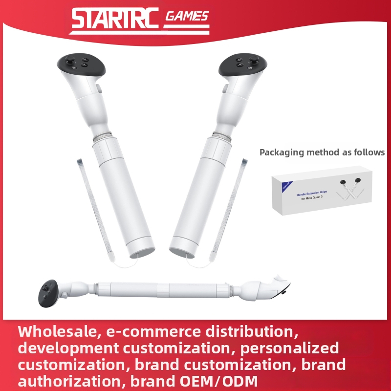 Meta Quest 3 светлинен меч дръжка разширител за VR очила – аксесоар за голф игра, ABS + силикон
