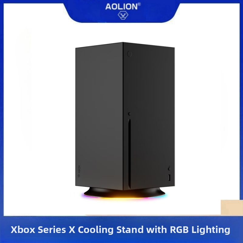 Vertikálny stojan pre Xbox Series X s RGB osvetlením, chladením, úložným priestorom a USB-C rozhraním, ABS materiálom
