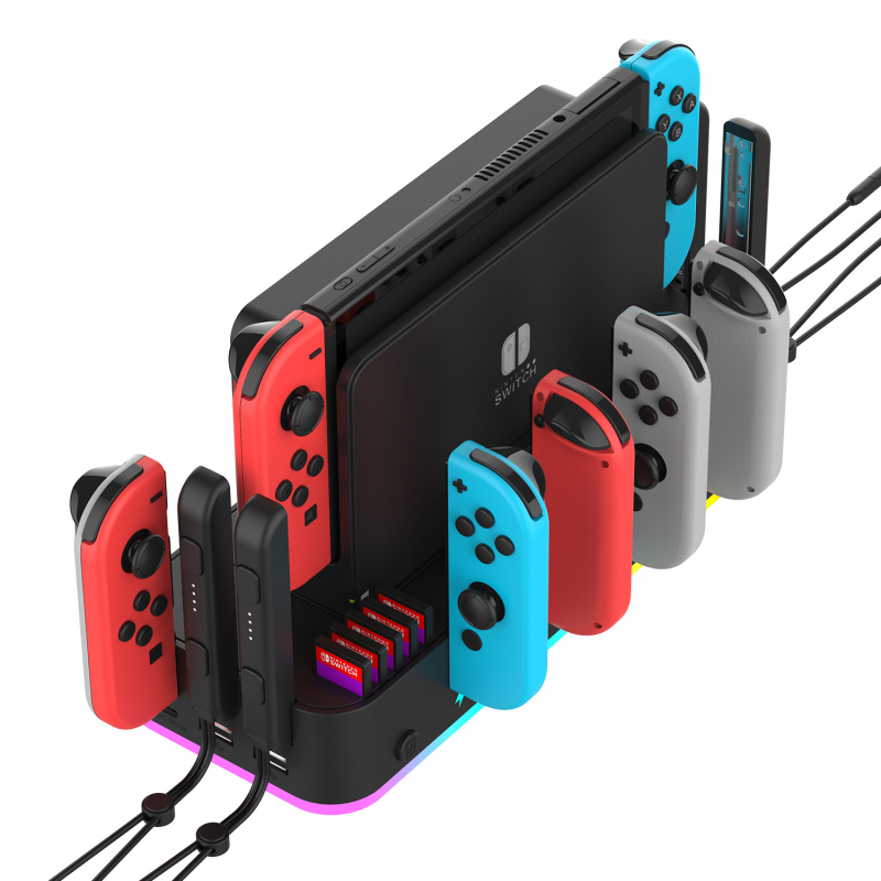 SwitchOLED viacúčelový nástenný držiak pre Switch – USB nabíjací stojan pre ovládače