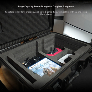 PS5 Slim кутия за съхранение, ABS+EVA материал, инжекционно формована, съвместима с PS5 Slim конзола, тегло 3.6 кг, включва 1 кутия за съхранение