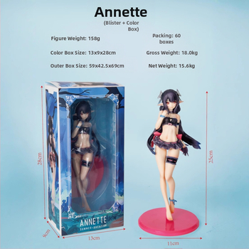 PVC φιγούρα Deviruchi για κουτί PC, όρθιο κορίτσι, μη συναρμολογούμενη, 18+