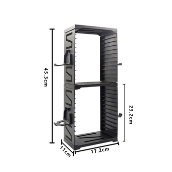 Ράφι αποθήκευσης δίσκων παιχνιδιών με κράτημα για χειριστήρια — Universal για PS4/PS5, Switch και Xbox; Μοντέλο HBS-259; Υλικό ABS; Βάρος 571 g; Τύπος στήριξης: κλιπ