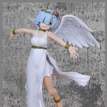 Rem όρθια φιγούρα από το Re:Zero - Αγγελική Θεά, PVC φιλικό προς το περιβάλλον; Προέλευση: Κίνα; Συσκευασία: Χρωματιστό κουτί; Εικόνα κινουμένων σχεδίων: Περιλαμβάνεται; Συναρμολόγηση: Όχι
