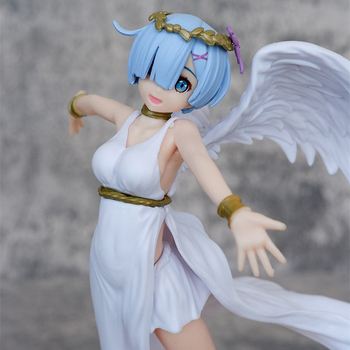 Rem όρθια φιγούρα από το Re:Zero - Αγγελική Θεά, PVC φιλικό προς το περιβάλλον; Προέλευση: Κίνα; Συσκευασία: Χρωματιστό κουτί; Εικόνα κινουμένων σχεδίων: Περιλαμβάνεται; Συναρμολόγηση: Όχι