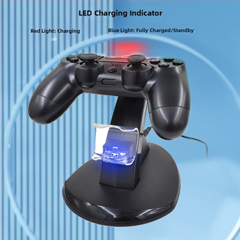 Βάση Φόρτισης PS4 Χειριστήριων με Διπλό Σταθμό Φορτίου, Micro USB Διασύνδεση, ABS Κέλυφος, Μοντέλο snd-824, Συμβατή με PS4 Χειριστήρια, Βάρος 198 g