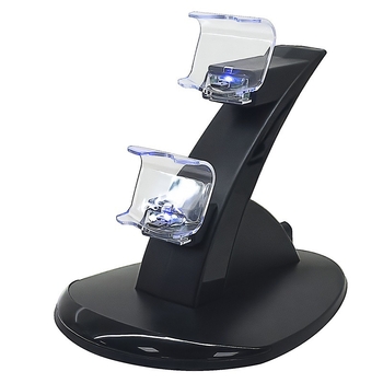 Βάση Φόρτισης PS4 Χειριστήριων με Διπλό Σταθμό Φορτίου, Micro USB Διασύνδεση, ABS Κέλυφος, Μοντέλο snd-824, Συμβατή με PS4 Χειριστήρια, Βάρος 198 g