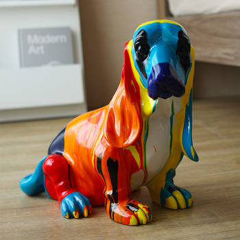 Beagle φιγούρα ρητίνης Jane O. — μοντέρνο μινιμαλιστικό στυλ, υλικό ρητίνης