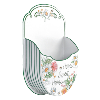 Ευρωπαϊκό ρετρό κρεμαστό στον τοίχο καλάθι για λουλούδια, σιδερένιο, για εσωτερική/εξωτερική διακόσμηση, με υφή ενυδατικού φινιρίσματος