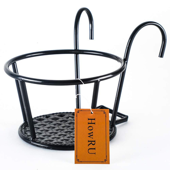 Raft de flori pentru balcon din fier forjat, decor suspendat pentru grădină — Zhongxin Hardware (Personalizare disponibilă)