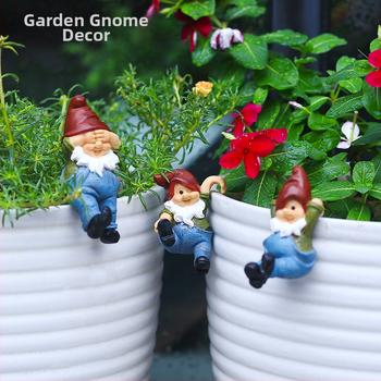 Διακοσμητικό κήπου από ρητίνη σε αγροτικό στυλ — φιγούρα ξωτικού και νάνου για γλάστρα, ημιχειροποίητη κατασκευή, συσκευασία σε OPP σακούλα