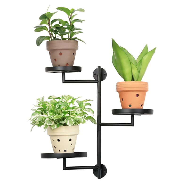 Raft metalic pentru plante de fereastră, 3 niveluri, montaj pe perete cu ventuză, design modern minimalist
