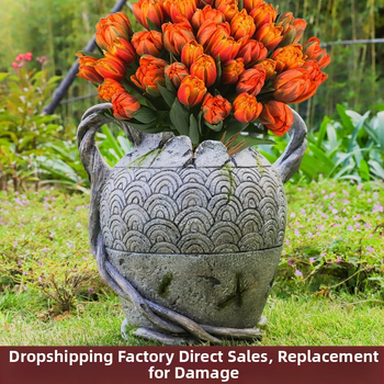 Γλάστρα με σταθερή βάση από ρητίνη για εξωτερικούς χώρους κήπου, ειδυλλιακό στυλ