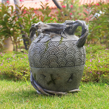 Γλάστρα με σταθερή βάση από ρητίνη για εξωτερικούς χώρους κήπου, ειδυλλιακό στυλ