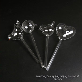 Γυάλινο εργαλείο ποτίσματος φυτών σε σχήμα καρδιάς, από γυάλι μπόροσιλικό, φυσητό γυαλί, λεία επιφάνεια, διακοσμητικό κρεμαστό