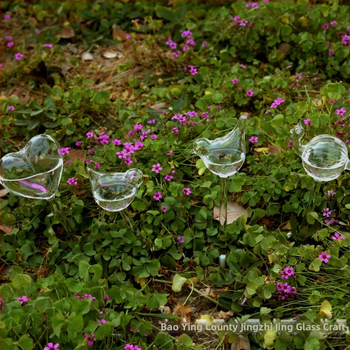 Γυάλινο εργαλείο ποτίσματος φυτών σε σχήμα καρδιάς, από γυάλι μπόροσιλικό, φυσητό γυαλί, λεία επιφάνεια, διακοσμητικό κρεμαστό