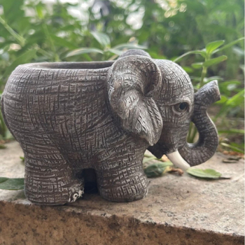 Γλάστρα με σχέδιο ελέφαντα από συνθετική ρητίνη — χαριτωμένο μοτίο ελέφαντα, είδη ρητίνης, συσκευασία από χαρτόνι