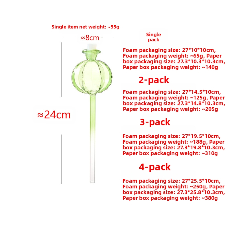 Αυτόματο εργαλείο ποτίσματος φυτών, διαφανές γυάλι βοριοσιλικό, στάγδην άρδευση, φινίρισμα με βούρτσα