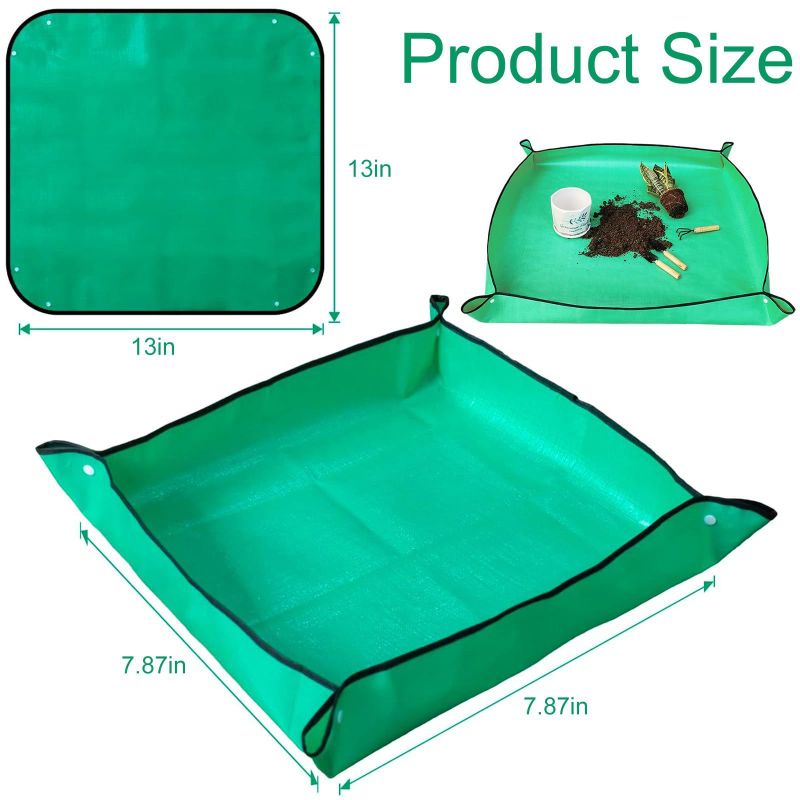 7 dalių sodo įrankių rinkinys su sulankstomu vandeniui atspariu transplantacijos kilimėliu