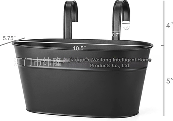 Саксия за стена, висящ контейнер, пасторален стил, желязо, 0,8 кг, галванизиран метал