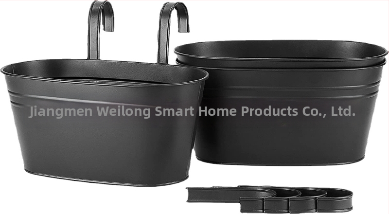 Саксия за стена, висящ контейнер, пасторален стил, желязо, 0,8 кг, галванизиран метал