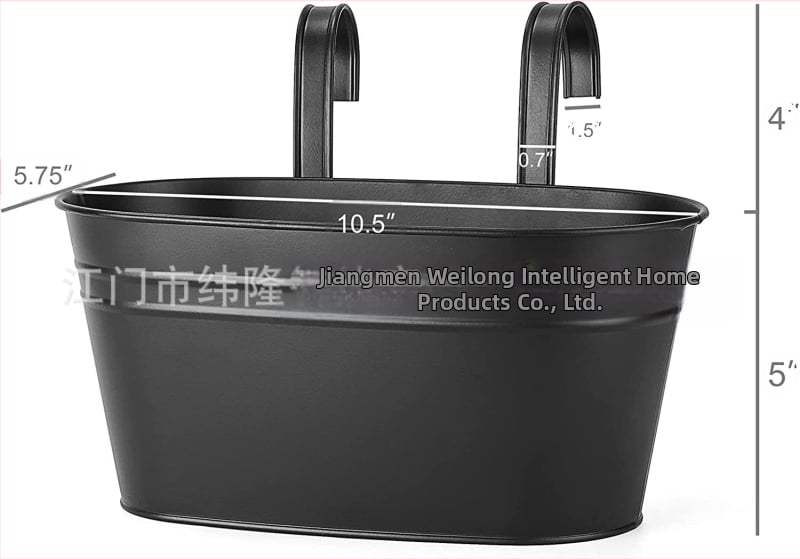 Саксия за стена, висящ контейнер, пасторален стил, желязо, 0,8 кг, галванизиран метал