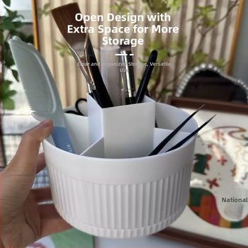 Επιτραπέζιο κουτί αποθήκευσης καλλυντικών από PP πλαστικό, χωρητικότητα 1L, με πολλαπλά διαμερίσματα