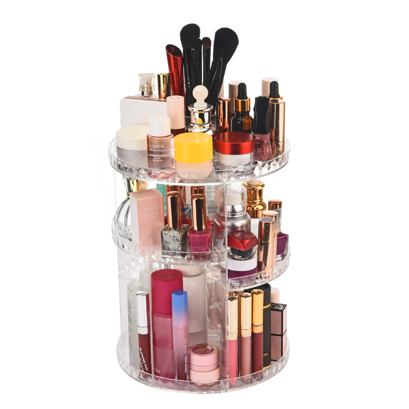 Zijian Ακρυλική 360° Περιστρεφόμενη βάση για κραγιόν, Επιτραπέζιος Οργανωτής Καλλυντικών, Στυλ Φωτεινός Λούξ, Λανσάρισμα Φθινόπωρο 2023