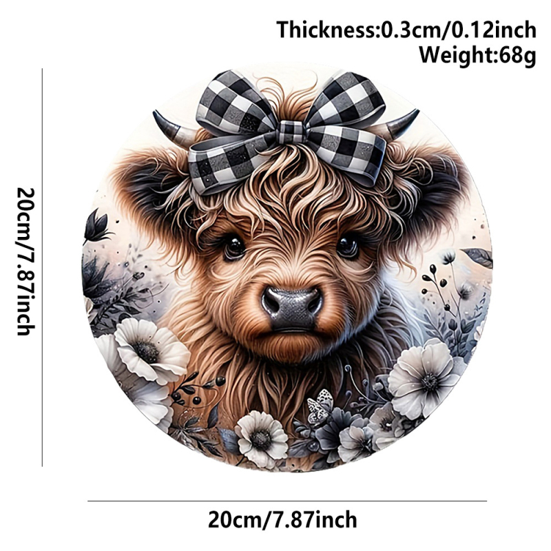 Κύκλιο ξύλινο σήμα πόρτας με εκτύπωση — διακοσμητικό τοίχου οικίας, κατάλληλο ως δώρο