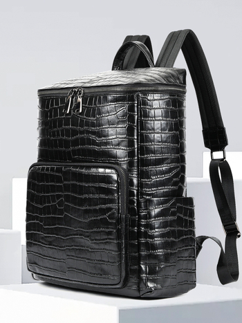 Rucsac din piele adevărată pentru bărbați – piele de top layer, bretele cu pernă, capacitate sub 20 L, compatibil cu laptop de 15 inch, pentru călătoriile de afaceri