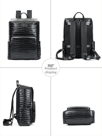 Ανδρική τσάντα πλάτης από γνήσιο δέρμα – κορυφαίο στρώμα βοδινό δέρμα, μαξιλαρωμένοι ιμάντες, χωρητικότητα έως 20 L, συμβατή με φορητό υπολογιστή 15 ιντσών, για επιχειρηματικά ταξίδια