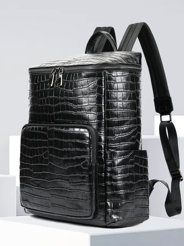 Rucsac din piele adevărată pentru bărbați – piele de top layer, bretele cu pernă, capacitate sub 20 L, compatibil cu laptop de 15 inch, pentru călătoriile de afaceri