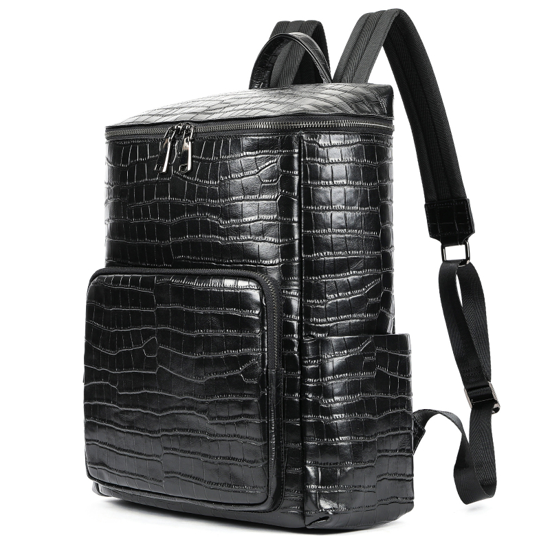 Rucsac din piele adevărată pentru bărbați – piele de top layer, bretele cu pernă, capacitate sub 20 L, compatibil cu laptop de 15 inch, pentru călătoriile de afaceri