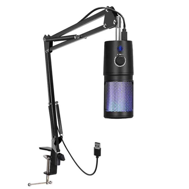 GB2020 RGB πυκνωτικό μικρόφωνο USB σετ με Bluetooth 5.0, καρδιοειδές pickup, φάσμα 100Hz-20kHz, SNR ≥75dB