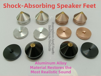 Αλουμινένια πόδια για ηχεία και εξοπλισμό ήχου με αντιδονητικές βάσεις (υλικό: κράμα αλουμινίου; εφαρμογή: ηχεία, CD-παίκτης, ενισχυτές; λειτουργία: απορρόφηση κραδασμών)