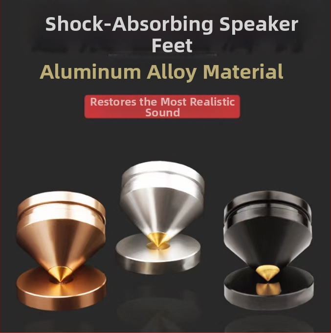 Αλουμινένια πόδια για ηχεία και εξοπλισμό ήχου με αντιδονητικές βάσεις (υλικό: κράμα αλουμινίου; εφαρμογή: ηχεία, CD-παίκτης, ενισχυτές; λειτουργία: απορρόφηση κραδασμών)