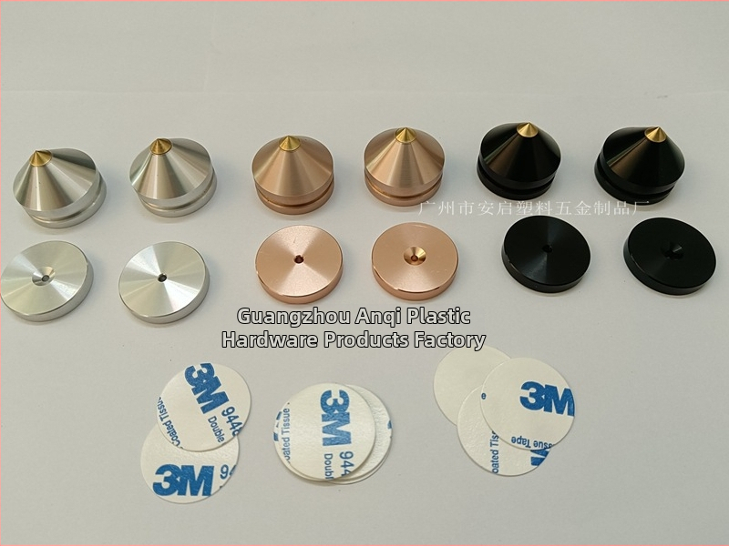 Αλουμινένια πόδια για ηχεία και εξοπλισμό ήχου με αντιδονητικές βάσεις (υλικό: κράμα αλουμινίου; εφαρμογή: ηχεία, CD-παίκτης, ενισχυτές; λειτουργία: απορρόφηση κραδασμών)