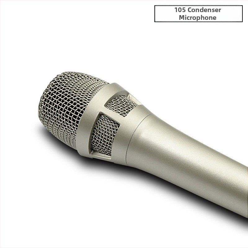 105 μικρόφωνο πυκνωτικό με εξωτερική κάρτα ήχου για ζωντανή μετάδοση και καραόκε - για PC και κινητό - καρδιοειδές μοτίβο λήψης, 100 Hz - 20 kHz, SNR ≥70 dB, Mono