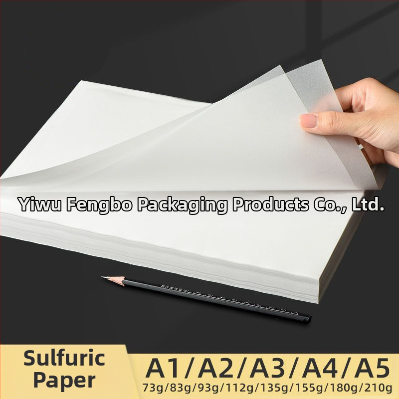 Хартия за трасировка със сулфурова киселина, 53 g, 50% непрозрачност, водоустойчива опаковка, персонализируемо, за ръчно рисуване и висококачествено опаковане