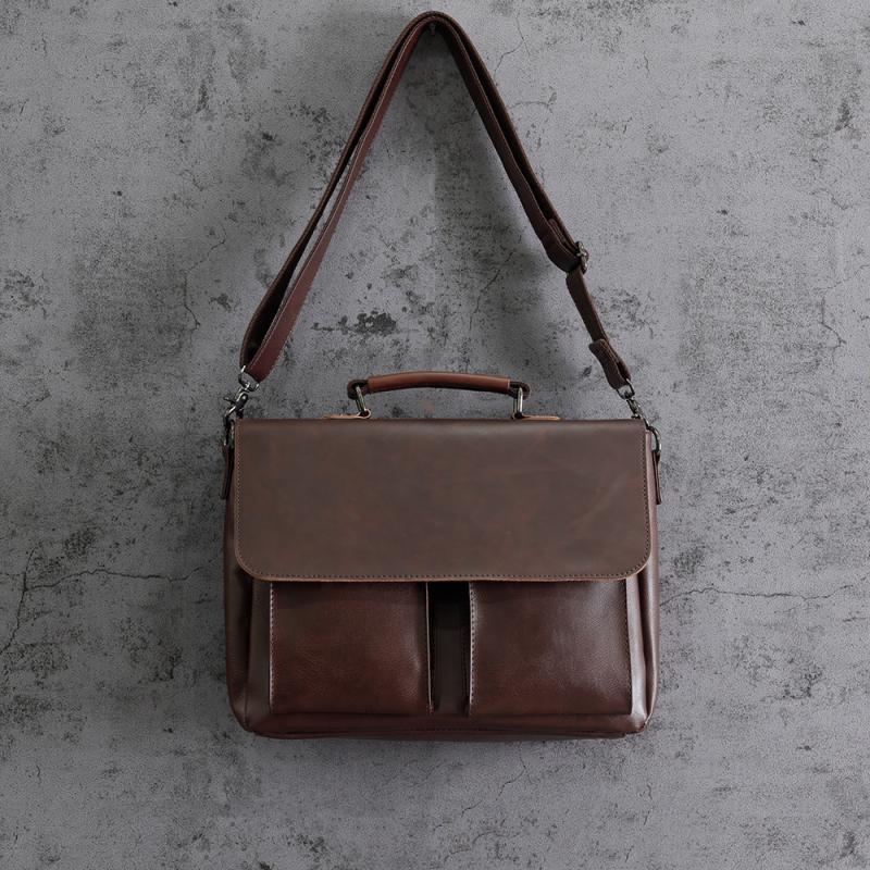 Biznesa soma, ielu stila dizains, PU āda, vienkrāsains raksts, poliesterā odere, biznesa ceļojumiem