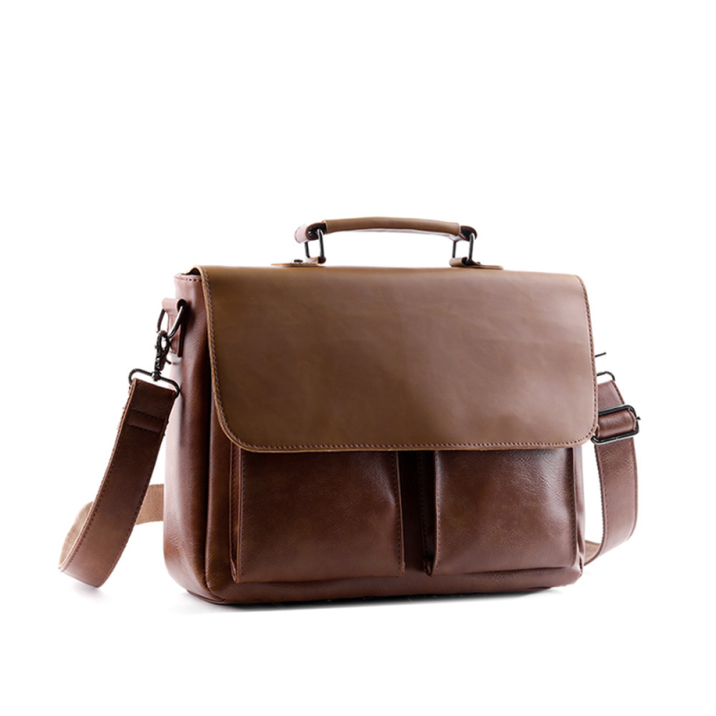 Biznesa soma, ielu stila dizains, PU āda, vienkrāsains raksts, poliesterā odere, biznesa ceļojumiem